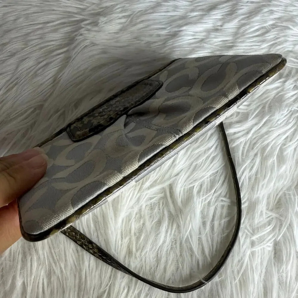 COACH Signature Animal Print Canvas Wristlet